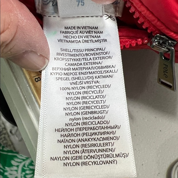 Ralph Lauren Vibrant Red Puffer Jacket with reversible blue EUC 9 months - Picture 12 of 13